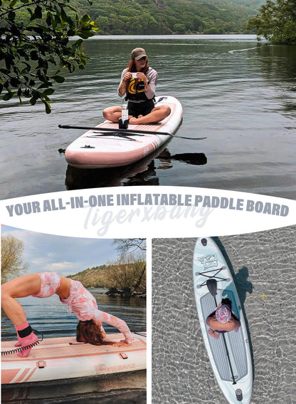 TIGERXBANG Inflatable Stand Up Paddle Board 11'6"×35"×6" with Complete Accessories, Premium Large Paddle Boards for Adults/Youth, Paddle Board Polar Frost Collection