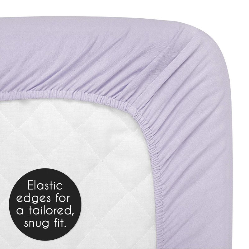 Sweet Jojo Designs Fitted Baby Crib Sheets (Purple and White Boho Rainbow) for Boys or Girls, Infant Nursery, Toddler Room - Standard Size (Lavender, Bohemian, Celestial, Sky, Nature, Shabby Chic)