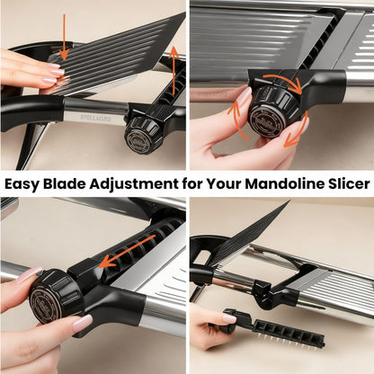 Professional Mandoline Slicer for Kitchen, Adjustable Vegetable Slicer Stainless Steel Mandoline Food Slicer with Julienne Cutter, Safe Vegetable Slicer