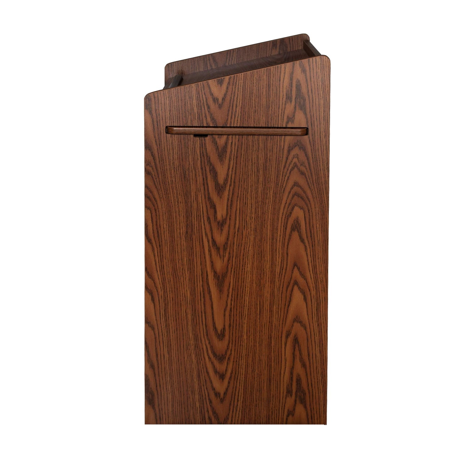 OEF Furnishings CoreCommand Series Mobile Lectern with Side Shelf (Medium Oak)