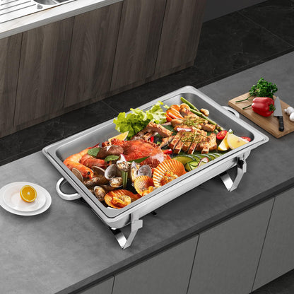 HARDURA Chafing Dish Buffet Set 4 Pack, 9.5QT Stainless Steel Chafing Dish with Lids, More Than 4 Hours of Insulation, Chafing Dishes for Buffet Servers and Warmers, Ideal for Any Party