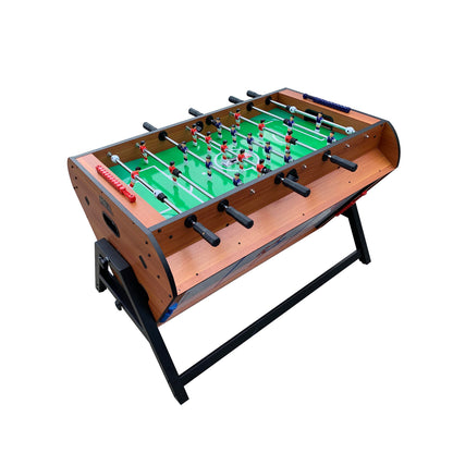KICK Triplex 55″ Telescopic Rods 3-in-1 Swivel Multi Game Table (Brown) – Foosball, Pool/Billiards & Air Hockey