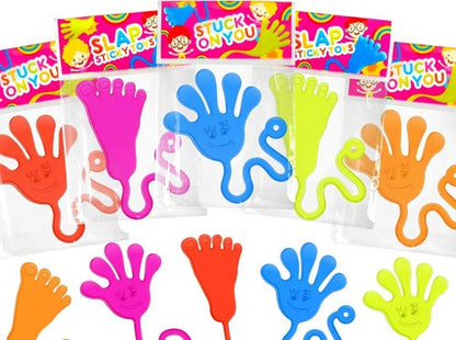 Leetous Bulk Toys - 60 PCS Sticky Hands & Feet Party Favors | Non-Candy Goodie Bag Fillers for Kids
