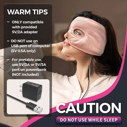 Moist Heat Sinus Pressure Relief Mask with 3 Heat Settings, Extra Large Face Heating Pad for Eyes, Sinusitis, Hormone Migraine, Tension Headache Relief Black