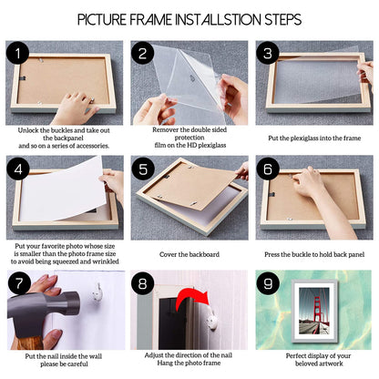 12x16 Picture Frame Diamond Painting Frames Poster Frames Made of Solid Wood,Display Pictures 10x14 with Mat or 12x16 without Mat for Photos, Paintings,Walls Decoration,Anniversary,Wedding,Christmas