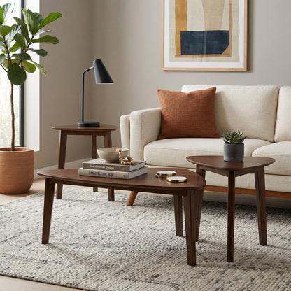 Signature Design by Ashley Lyncott Mid-Century Modern Table, Set of 3, Medium Brown