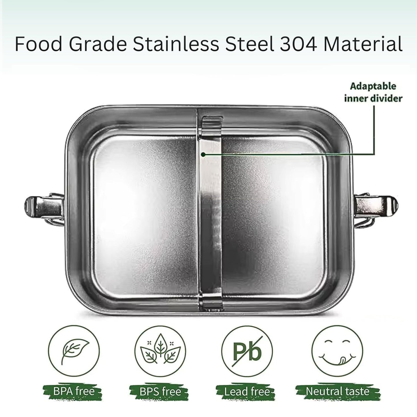 Bambuood Premium Stainless Steel Bento Lunch Box. Eco-Friendly Meal Storage, Food Container With 100% Leak-Proof Bamboo Lid. For Adults, Work, Travel Use. Free Bamboo Cutlery. LARGE (41 oz)
