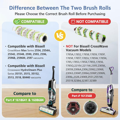 3 Pack 2788 1866 2554 2554A 2590 2593 2596, 35151 3515 35152 3513 3518, 1618641&1608684 Multi-Surface Pet Brush Rolls