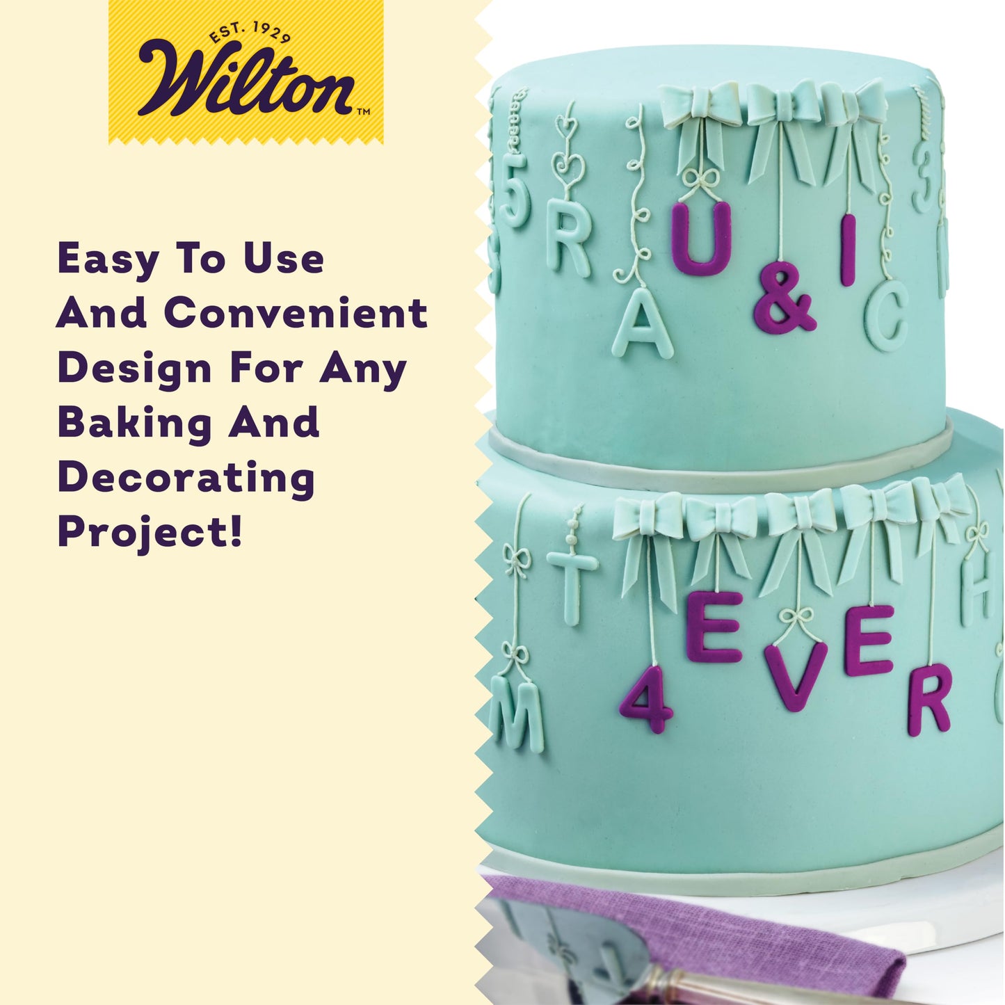 Wilton Fondant Alphabet & Number Cutters with Case, Letter and Number Stamp Set for Cake Decorating, 42 PIece