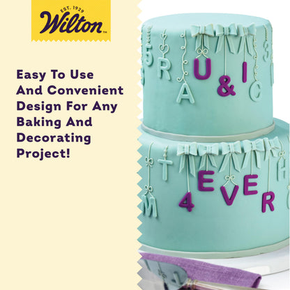 Wilton Fondant Alphabet & Number Cutters with Case, Letter and Number Stamp Set for Cake Decorating, 42 PIece