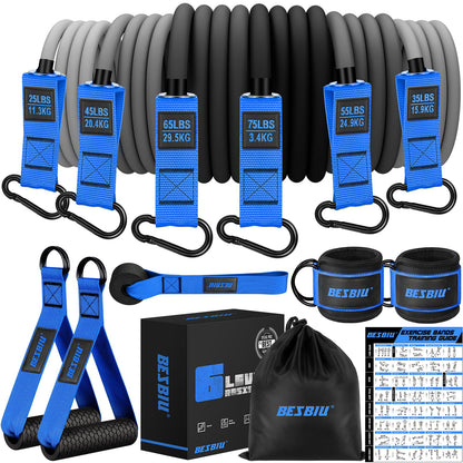 Heavy Resistance Bands for Working Out, 300lbs/360lb/420lb Exercise Bands Workout Bands with Handles, Door Anchor, Ankle Straps, Home Gym Workout Equipment for Men Fitness Strength Training Stretching