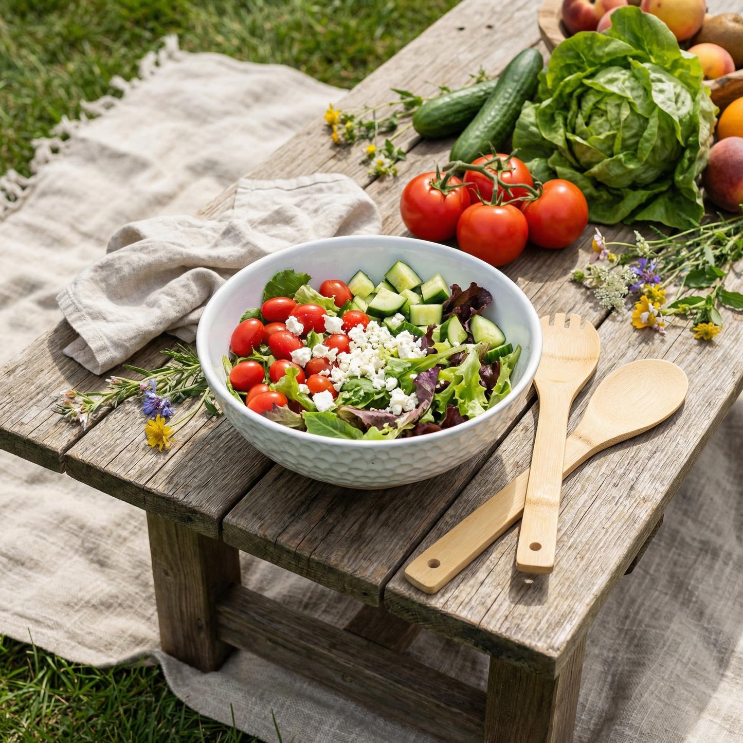 Wgtalation Large Ceramic Dinner Bowl - Handmade Salad Bowl Set, 58 oz. Dishwasher and Oven Safe, Vanilla White 9.5 inch”