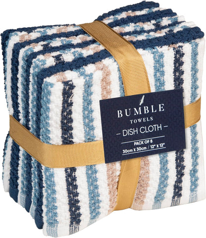 12"x12" 100% Set 430 8 Pack 4 4 Bumble Premium Dish Cloths Towel | Natural Ring Spun Cotton Tea Towel | GSM | Highly