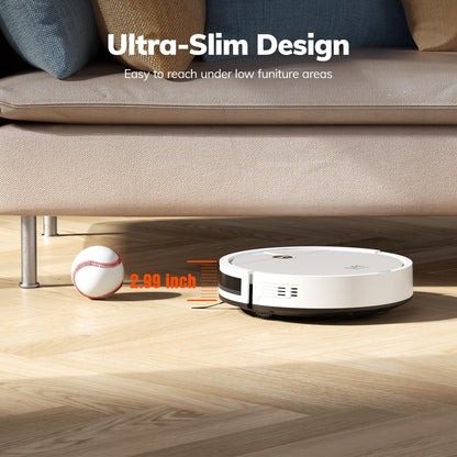 ILIFE V2 Robot Vacuum Cleaner, Tangle-Free Suction, 120 Mins Runtime, Slim, Self-Charging Robotic Vacuum Cleaner, Ideal for Pet Hair and Hard Floors