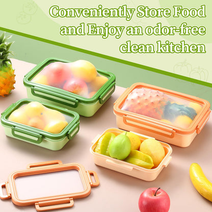 Reallnaive 4 Pcs Large Silicone Fruit Storage Box Anti-oxidation Avocado Saver Keeper Reusable Fridge Containers for Fruit Vegetable Tomatoes Garlic Lemons Potatoes Apples