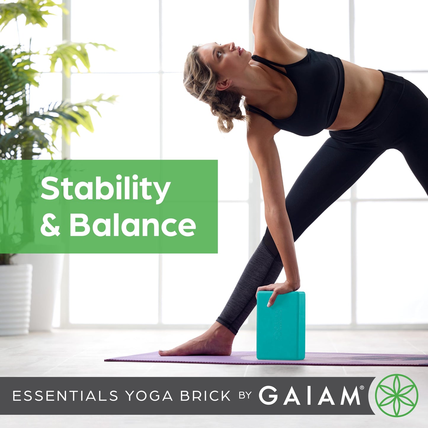 Gaiam Essentials Yoga Brick EVA Foam Block Accessories for Yoga, Meditation, Pilates, Stretching - 2 Pack