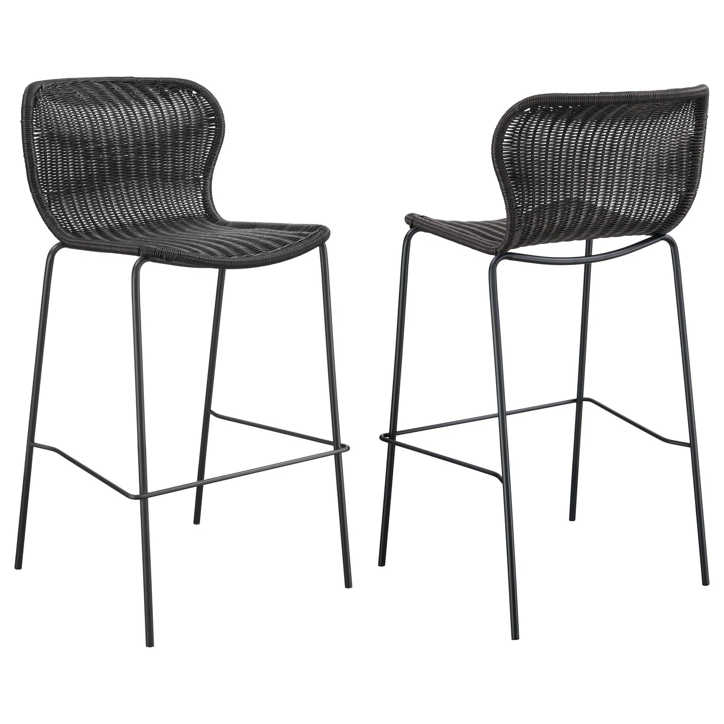 Coaster Home Furnishings Mckinley Faux Rattan Metal Bar Chair Brown (Set of 2)