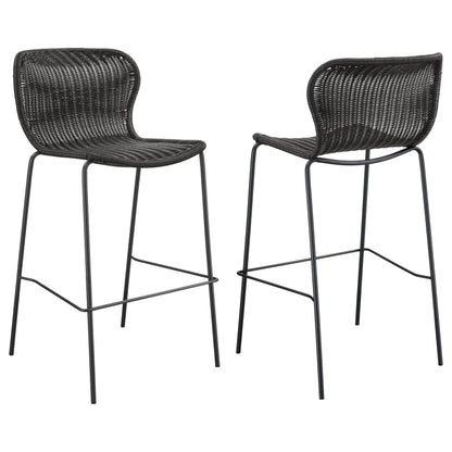 Coaster Home Furnishings Mckinley Faux Rattan Metal Bar Chair Brown (Set of 2)