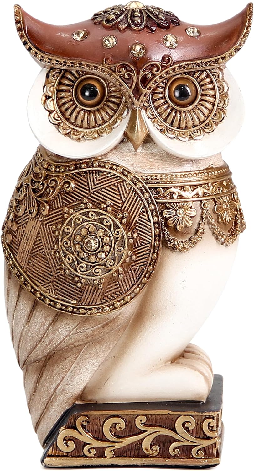 Owl Statue for Home Decor Accents, Shelf Bookshelf Table Office Living Room Decor Owl Figurine, Ideal Gifts for Bird