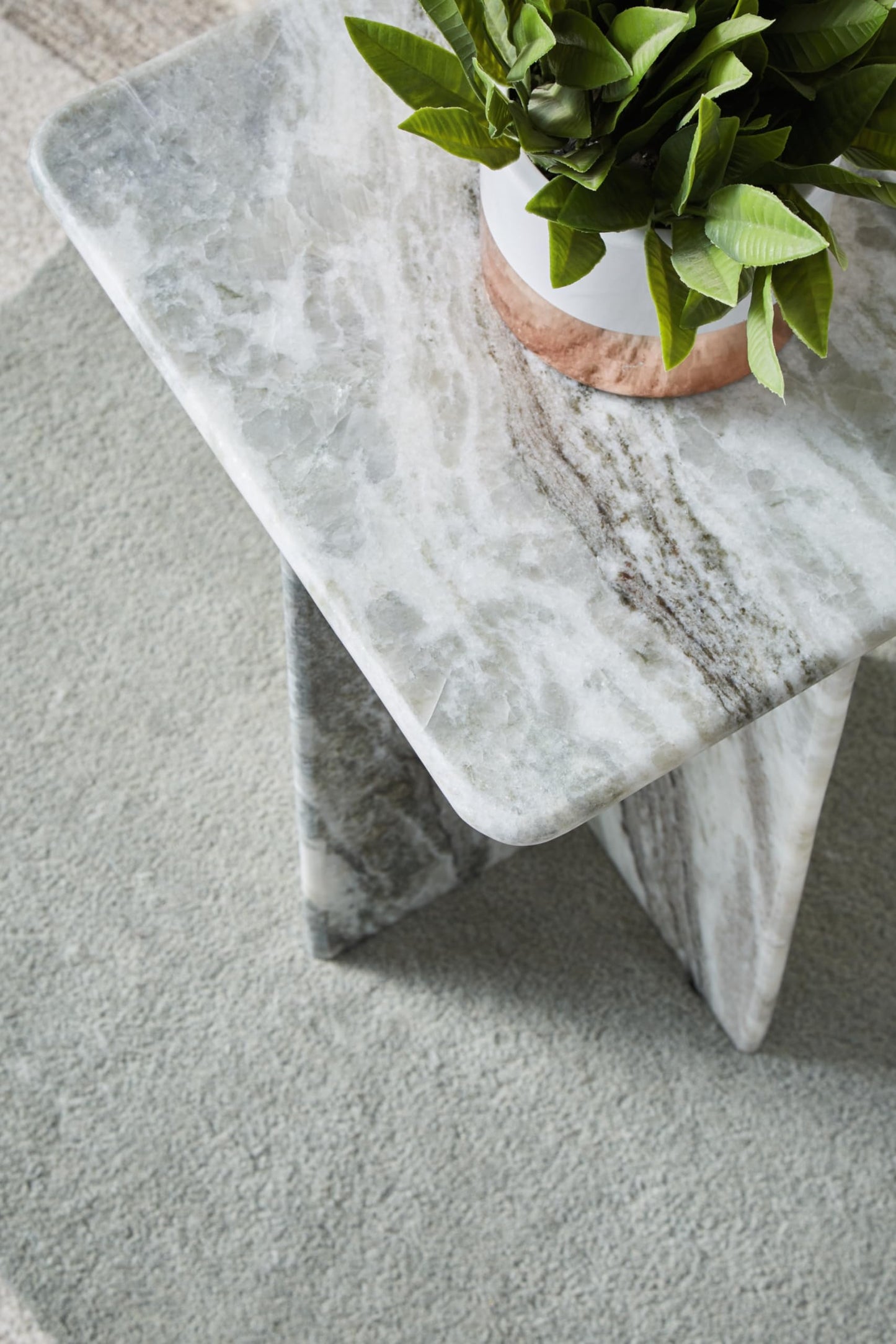 Signature Design by Ashley Keithwell Contemporary Marble Top Accent Table, Gray