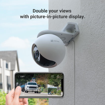 EZVIZ Security Camera Outdoor, 1080P Pan/Tilt/Zoom WiFi Camera, 8× Mixed Zoom and AI-Powered Person Detection Security Cam, IP65 Waterproof, Support MicroSD Card up to 512GB | C8PF
