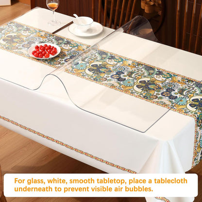 17 24 Inch 1.5mm X Clear Table Cover Protector Thick Table Protector for Dining Room Waterproof Plastic PVC Vinyl