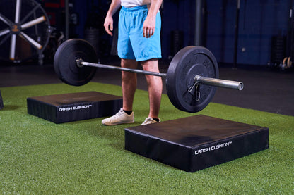 ABMAT 6" Crash Cushions - Sound Suppression and Vibration Damping Pads for Barbells and Weightlifting Drops. Durable Cover and Easy Carry Handles. Black. Sold in Pairs