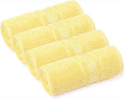4 12x12 Set, Melissa Linen, Piece Washcloths, in Turkish Soft Wash Cloth Small Hand Towels, Rags for Face and Body