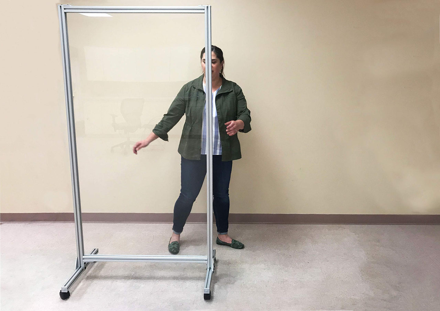 Ghent Plastic Mobile Divider, Clear, 74"H x 38"W, CMD7438-A