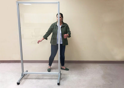 Ghent Plastic Mobile Divider, Clear, 74"H x 38"W, CMD7438-A