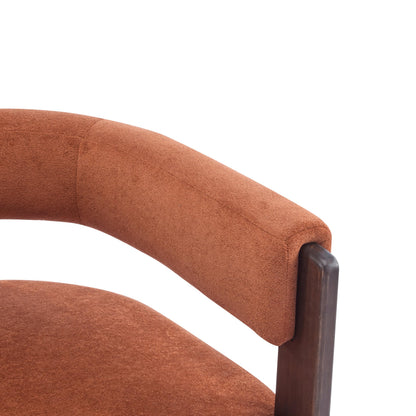 Christopher Knight Home Nettie Modern Accent Chair for Living Room, Velvet Fabric Single Lounge Sofa Chair with Wooden Frame, Comfy Reading Chair for Bedroom, Lounge Armchair with Cushion,Burnt Orange