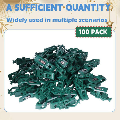 TW SHINE C7 C9 Christmas Lights Spring Clips, 100 Pack Holiday Lights Universal Quick Spring Clips for E12 E17, Weatherproof Shatterproof Clips Outdoor for Roof Fence Shingle Gutter