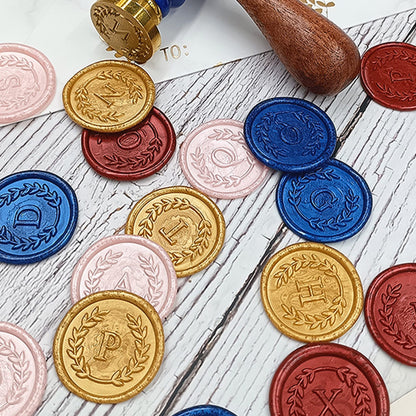 100Pcs Red Letter Z Adhesive Wax Seal Stickers, Hand-Made, No Need Seal Stamp, Tear and Use Wax Stickers for Wedding Invitations, Envelopes, Christmas Gift