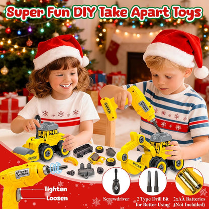 Advent Calendar 2025 | Boys' 24-Day Christmas Countdown with 6PCS Take Apart Construction Car Toys