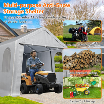 13×20 ft Outdoor Storage Sheds, Portable Storage Shelter Shed with Roll up Zipper Doors & Vents, Waterproof Outside Utility Shed Garage Tent for Motorcycle, Bicycles and Camping Tools