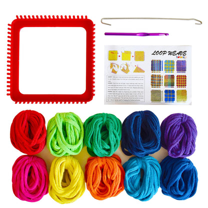 Tatahu Potholder Weaving Loom Kit - 300pcs Rainbow Knitting Refill Loops in 10 Colors, Make 8 Potholders for Beginners, DIY Arts and Crafts