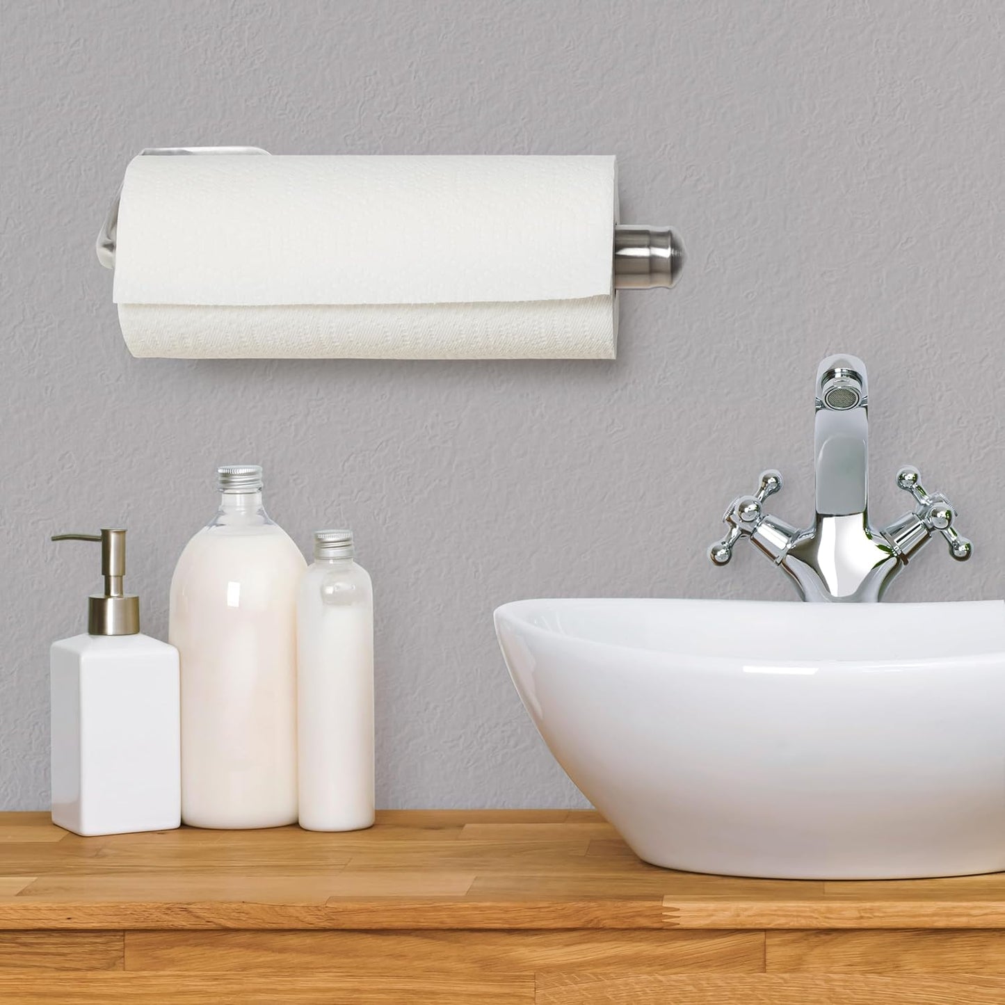 14-Inch, Kamenstein Perfect Tear Wall Mount Paper Towel Holder, Patented Design for One-Handed Use, Rounded Finial