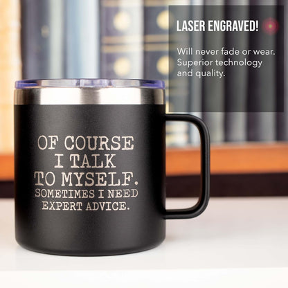 JENVIO Funny Travel Mugs for Fathers Day, Laser Etched Stainless Steel Coffee Mug Tumbler, Unique Gift