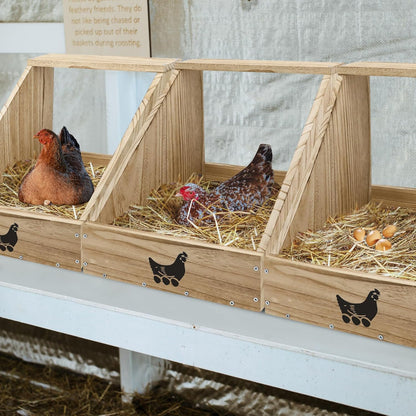 Wooden Chicken Nesting Box for Chickens, Sturdy Wall Mount Egg Laying Box for Hens, Chickens, and Ducks (2 Pack)