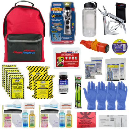 Ready America 72 Hour Deluxe Emergency Kit + Ready America 72 Hour Emergency Kit, 2-Person 3-Day Backpack
