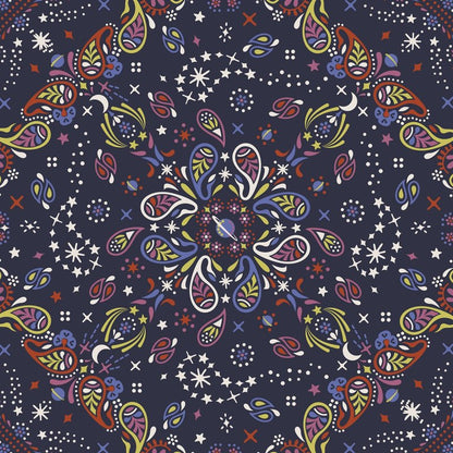 Premium Cotton Jewelry Roll, Starry Paisley, One Size