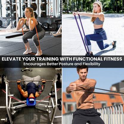 Functional Fitness Pull Up Bands Resistance Bands | Exercise Bands for Working Out | Long Stretch Bands for Exercise, Training Bands, Resistance Bands for Stretching Orange 1/4" 5-15 lbs