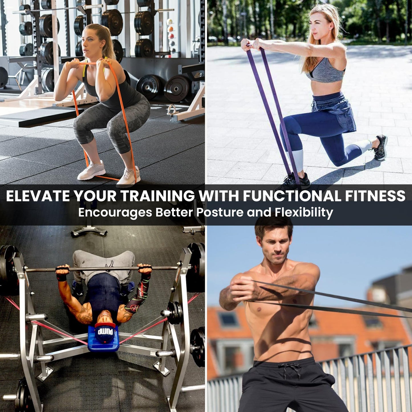 Functional Fitness Pull Up Bands Resistance Bands | Exercise Bands for Working Out | Long Stretch Bands for Exercise, Training Bands, Resistance Bands for Stretching Orange 1/4" 5-15 lbs