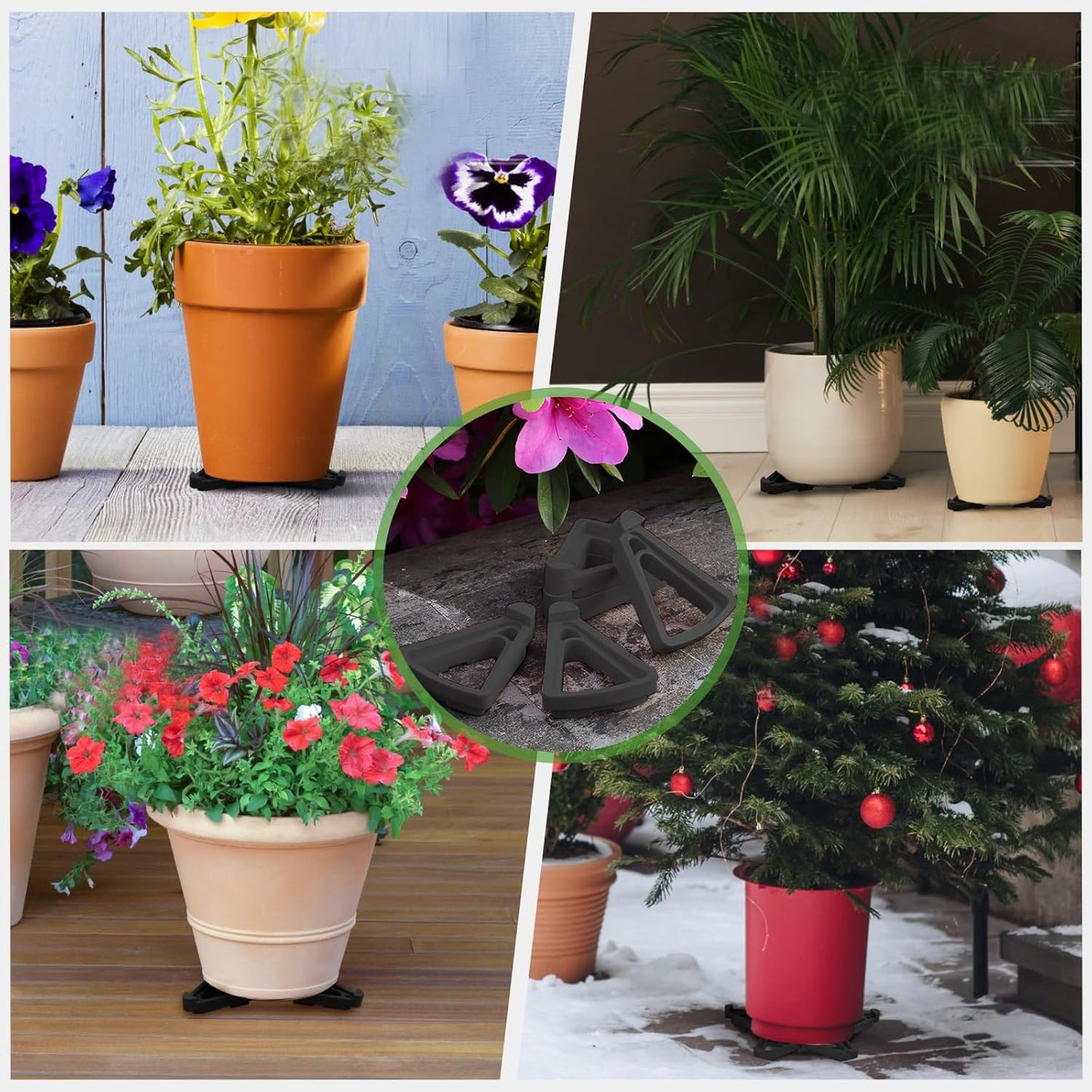 24PCS Plant Pot Feet for Outdoor Planters, Invisible Flower Pot Risers Toes,Indoor Secure Compressive Environmental