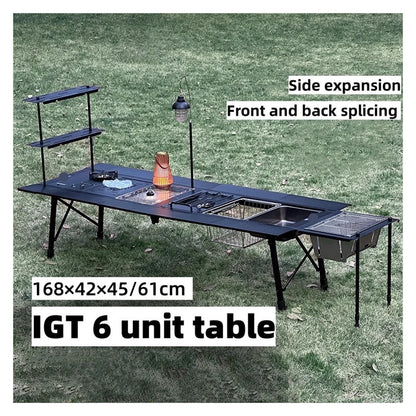 Compatible for Tryhomy Outdoor Camping Table 6 Unit Portable Aluminum Alloy Super Lightweight Foldable Barbecue Picnic