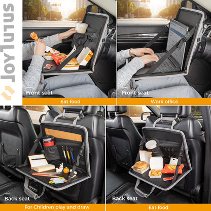 JOYTUTUS 3 in 1 Steering Wheel Eating Tray, Car Back Seat Laptop Desk, Multifunctional Office Bag, Car Work Table for Writing, Car Organizer for Kids, Commuters, Family