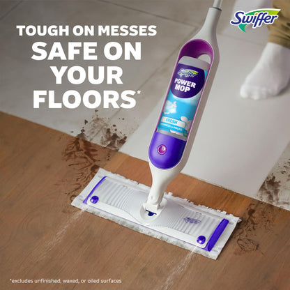 Swiffer PowerMop Multi-Surface Mop Kit for Floor Cleaning, Fresh Scent, Mopping Kit Includes PowerMop, 2 Mopping Pad Refills, 1 Floor Cleaning Solution with Fresh Scent and 2 Batteries