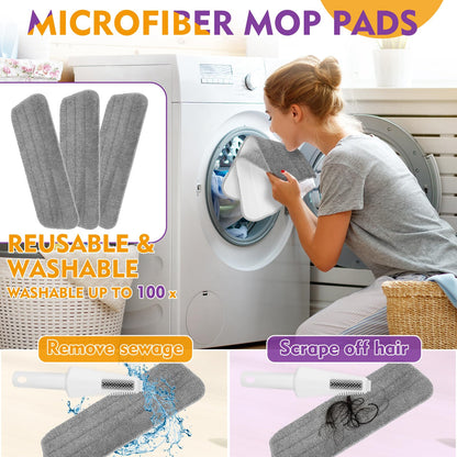 Spray Mop for Floor Cleaning with Washable Pads, Microfiber Wet Mops with 800 ml Refillable Bottle,Reusable Dust Mops with Sprayer for Hardwood Laminate Vinyl Tile Cleaning
