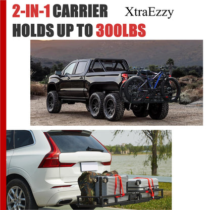 Hitch-Mount Bike Rack for Ebike Heavy-Duty - Fits 2 Electric/Fat-Tire, Fits 2" Receiver for Car SUV Truck RV Minivan