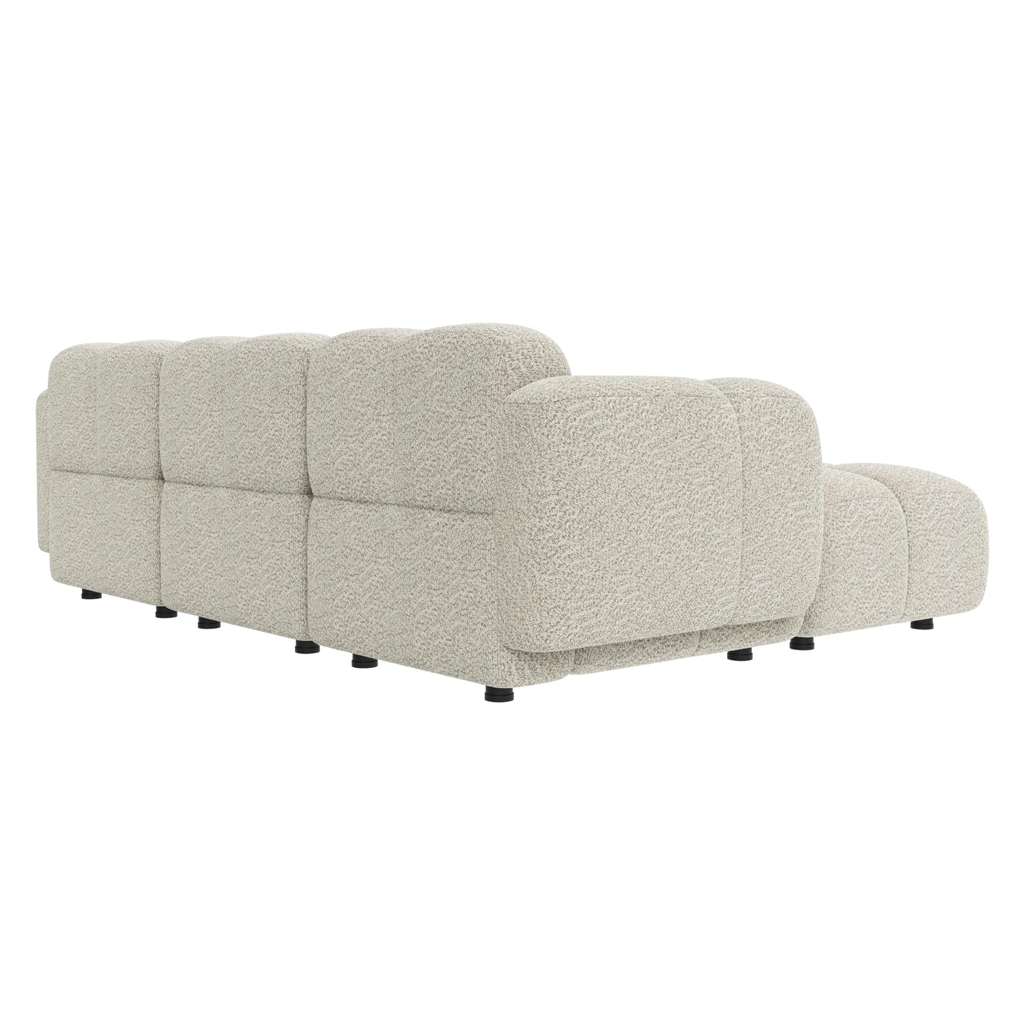 Christopher Knight Home Simi Modular L-Shaped Sofa Couch with Movable Ottoman, Boucle Upholstered Modular Sectional Sofa with Footrest, Modern Home Sofa Living Room, Comfy Cloud Couch, Beige